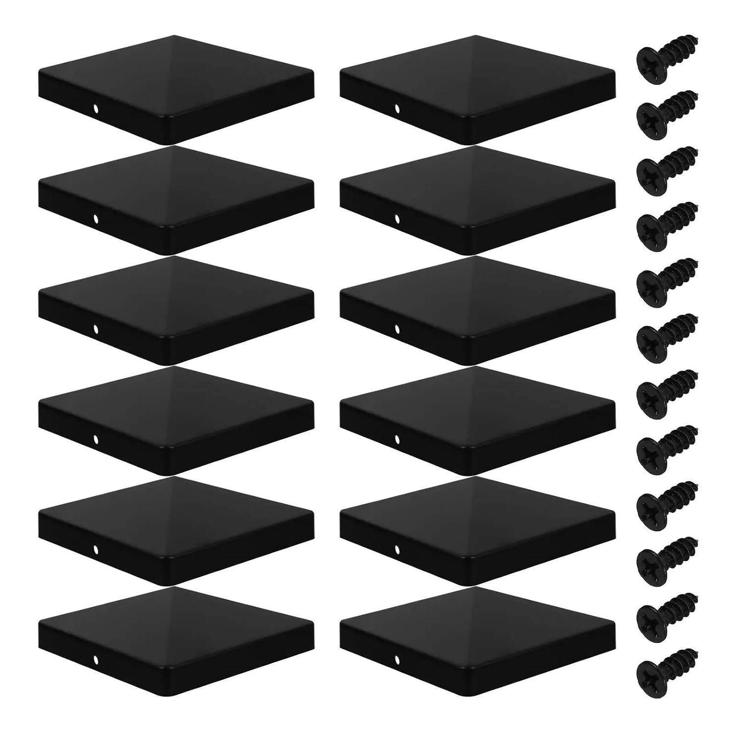 Post Caps 12 Pcs Fence Cover Plastic Caps Post Accessory Decorative Column Square for Deck Fence