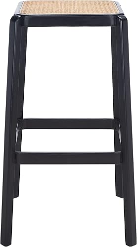 Miniatura 10 de SAFAVIEH Home Collection Silus Taburete de bar de caña sin espalda blanca y natural de 30 pulgadas blanco (White/Natural),Negro/Natural,Natural
