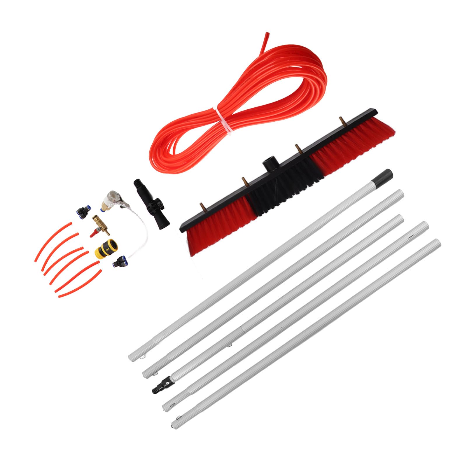 Fed Pole Kit, Fed Brush Duty, groß, Tragbar, Ausziehbar, Reiniger, Solarpanelsystem, 6 M Stange, Plus 50 Cm Bürste, Fensterscheiben und Rea, Pole Kit, Water SystemWater (5 m Stange plus 50 cm