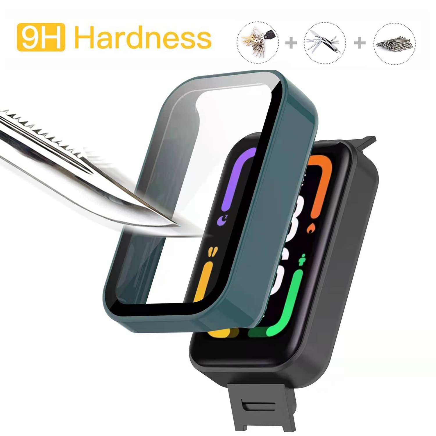 PaceBid 2 Pack Pellicola Protettiva Compatibile con Xiaomi Redmi Smart Band Pro, [Senza Bolle] Piena Copertura Pellicola per Xiaomi Redmi Smart Band Pro