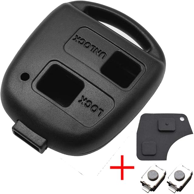 XUKEY Car Remote Key Shell 2 Buttons Rubber Pad Switches For RAV4 Prado Corolla Land Cruiser Previa Echo Tarago Alphard Fob Case Cover Repair Kit Car Key Cover Cases