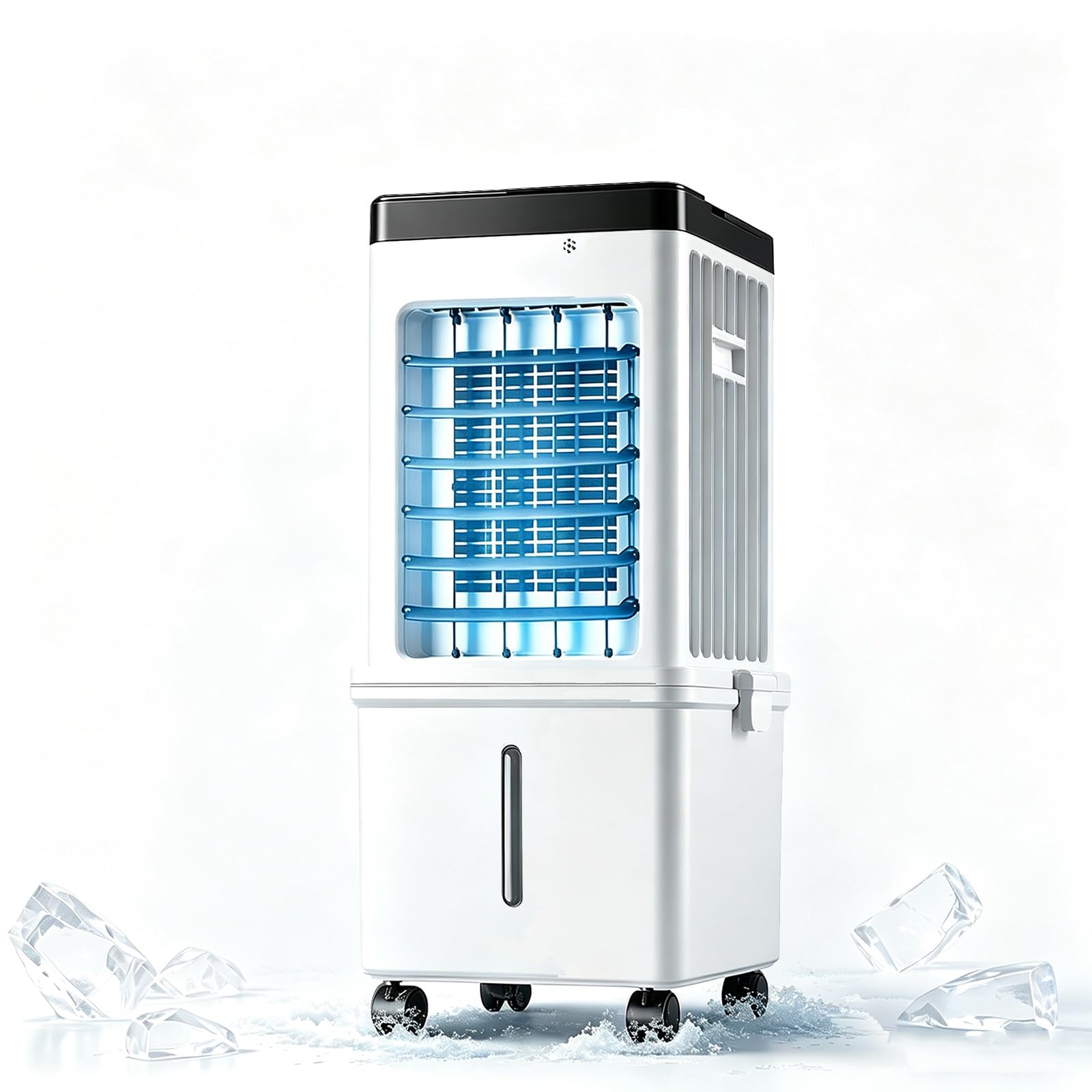 Detachable Evaporative Air Cooler with Remote Control and Wheels, Large Water Tank Swamp Cooler, 3 Wind Speed