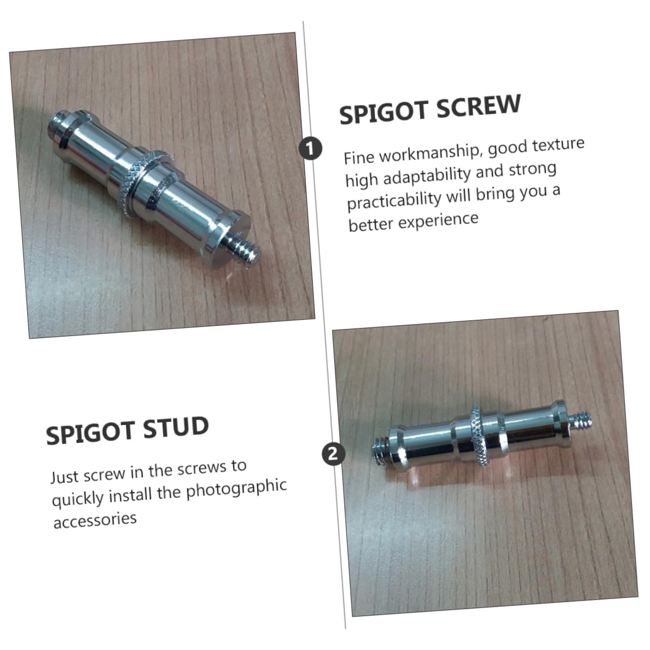 KONTONTY 6pcs Transfer Screw Spigot Standard Adapter Hot Shoe Adapter Threaded Screw Adapter Spigot Screw Flash Light Stand Screw 1/4 to 3/8 Converter Aluminum Alloy Silver