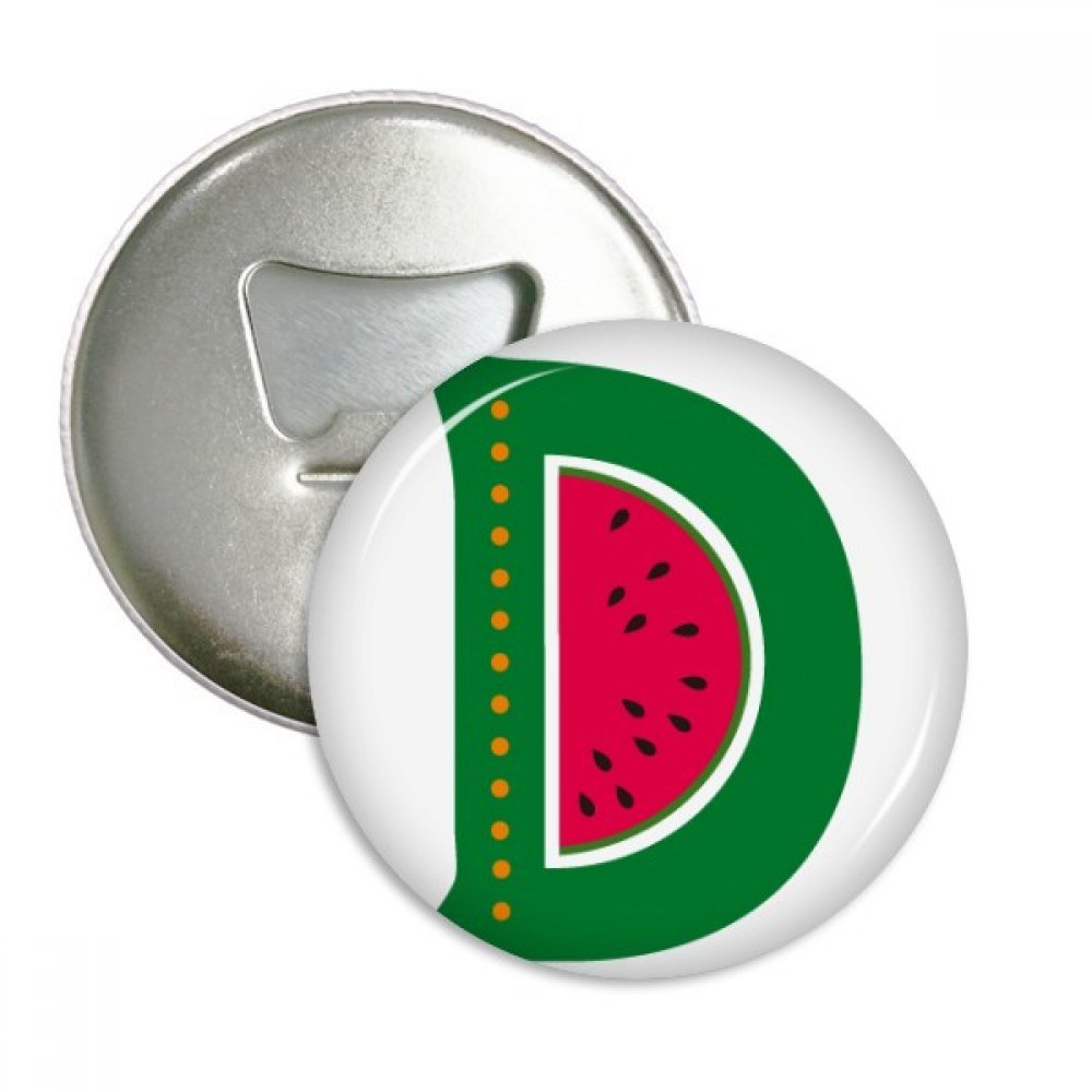 Badge aimanté lettre D pastèque pour frigo : égayez votre cuisine en ouvrant vos bouteilles