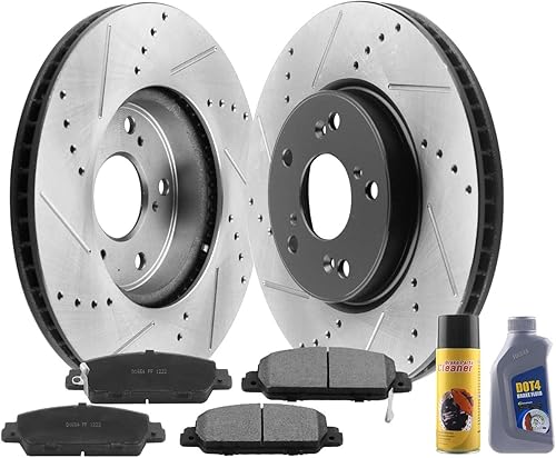Afa Motors Kit de pastillas y rotores de freno delantero de 11.496in de repuesto para Honda Accord 2013-2018 2L 2.4L 3.5L de rotor de freno de disco