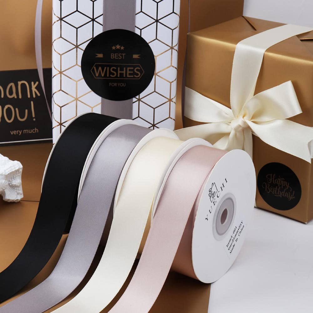 Ribbons For Gift Wrapping Ribbon For Fabric Satin Ribbons 2.5 Cm Szerokie Wstążki Pudełko Dekoracyjne Taborowe Tort Pakowanie Dwustronna Plątanina Band Handmade Materiał Diy Wstążka-Liliowy Fioletowy