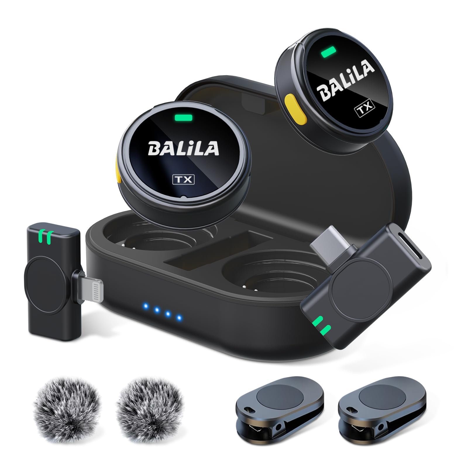 Microfono Lavalier Wireless (2 Pezzi) con Cancellazione del