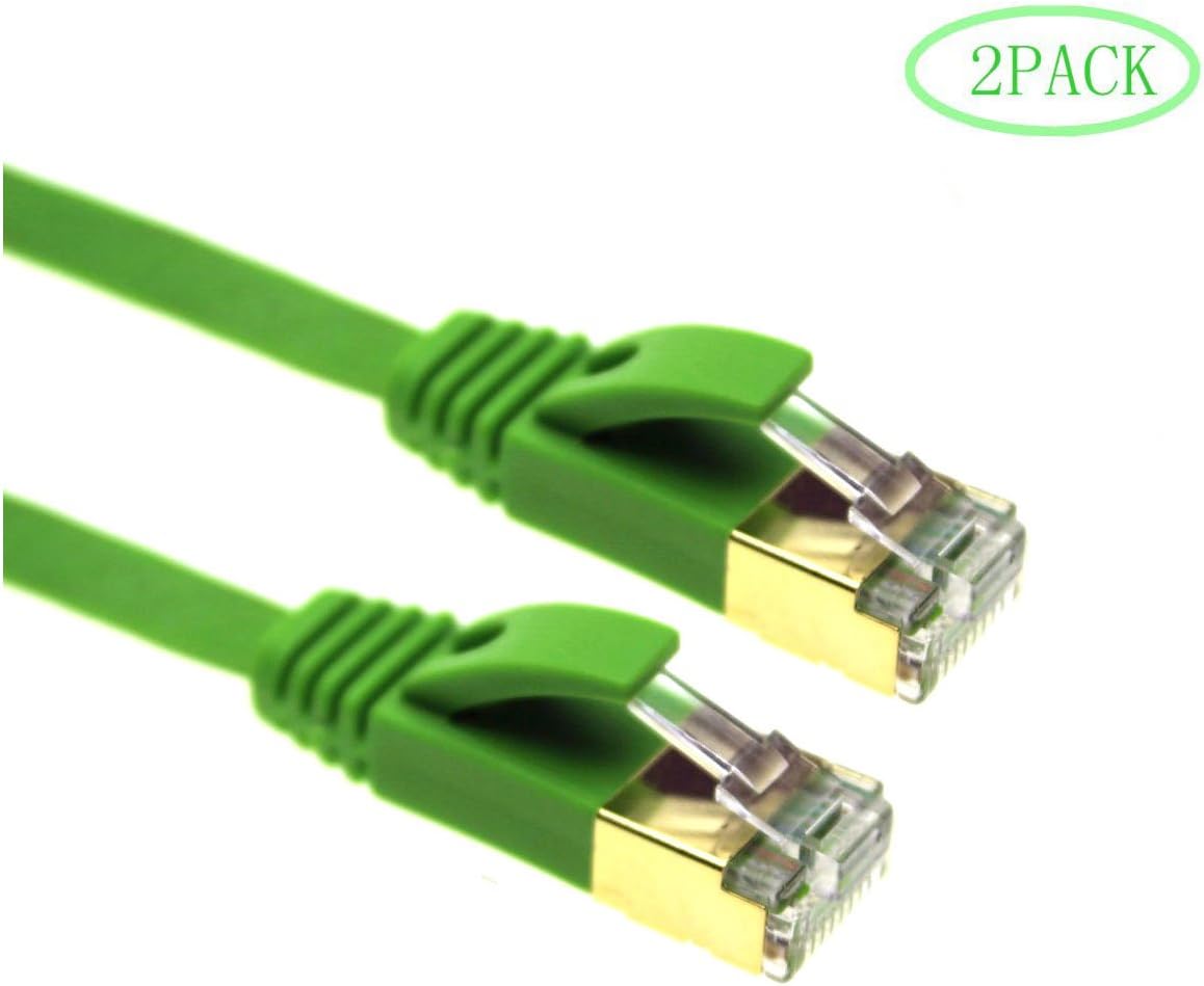 2m - (2 pack) CAT.6 Ethernet Gigabit Lan network cable RJ45 ( 10/100/1000Mbit/s | Patch cable SSTP ) compatible with CAT.5 / CAT.5e / CAT.6a , Switch/Router/Modem/Patch panel / Access Point / patch fields