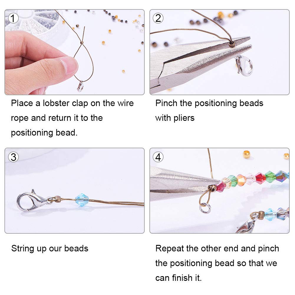 PH PandaHall 3000pcs Tube Crimp Beads 1.5mm 2mm 1.5 2 2.5mm