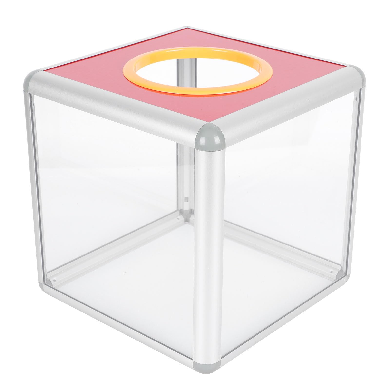 INOOMP Caja Transparente para Sorteo Cerradura Segura y Estructura Resistente de Aleación de Aluminio, Diseño Simple y Elegante para Oficina y Papeleo