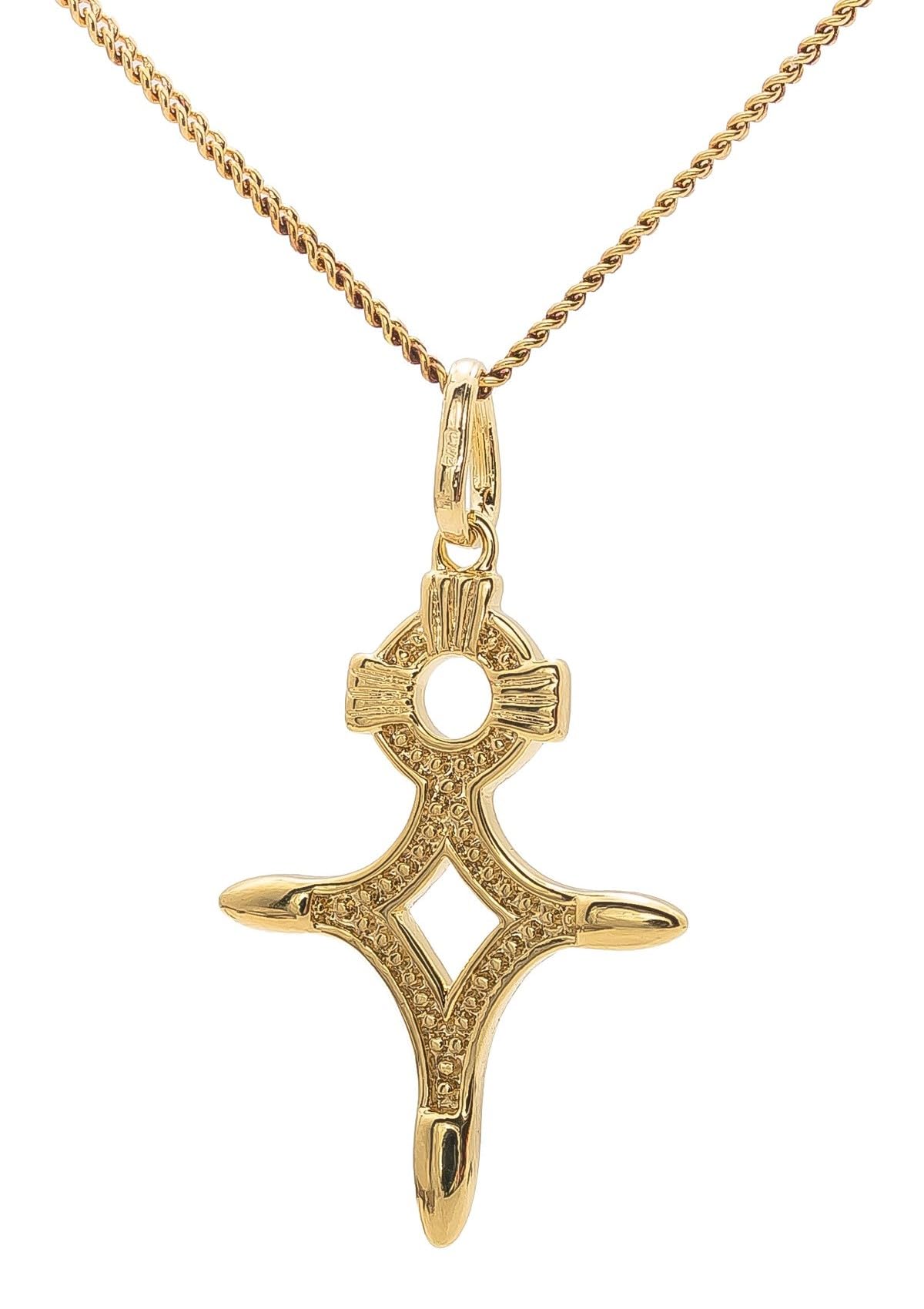 collier 45cm | croix du sud croix agadez | en plaqué or | pendentif et chaine 45cm avec boite | Cadeau femme ou ado