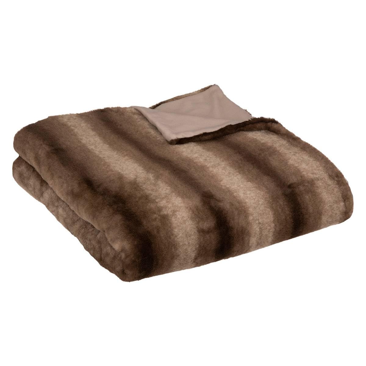 Plaid en Fourrure Grizzli Nuance de Marron 180 x 230 cm - Atmosphera