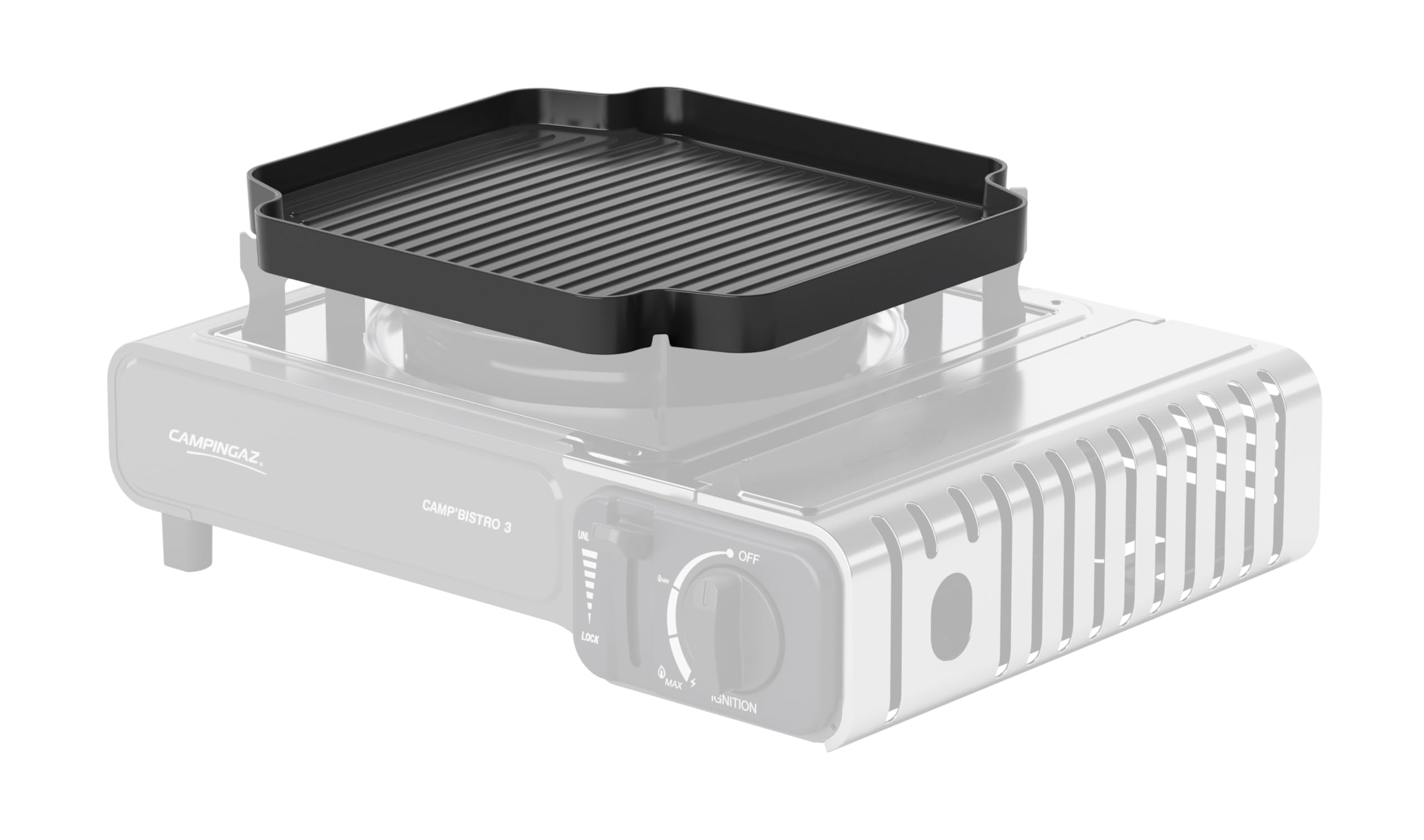 Campingaz Camp Bistro 3 Stove | 1 Burner Camping Stove | 2200 Watt Camp Stove | Compact portable Outdoor Cooker | Includes Carry case for Easy Transport | Black,Griddle for Camp Bistro