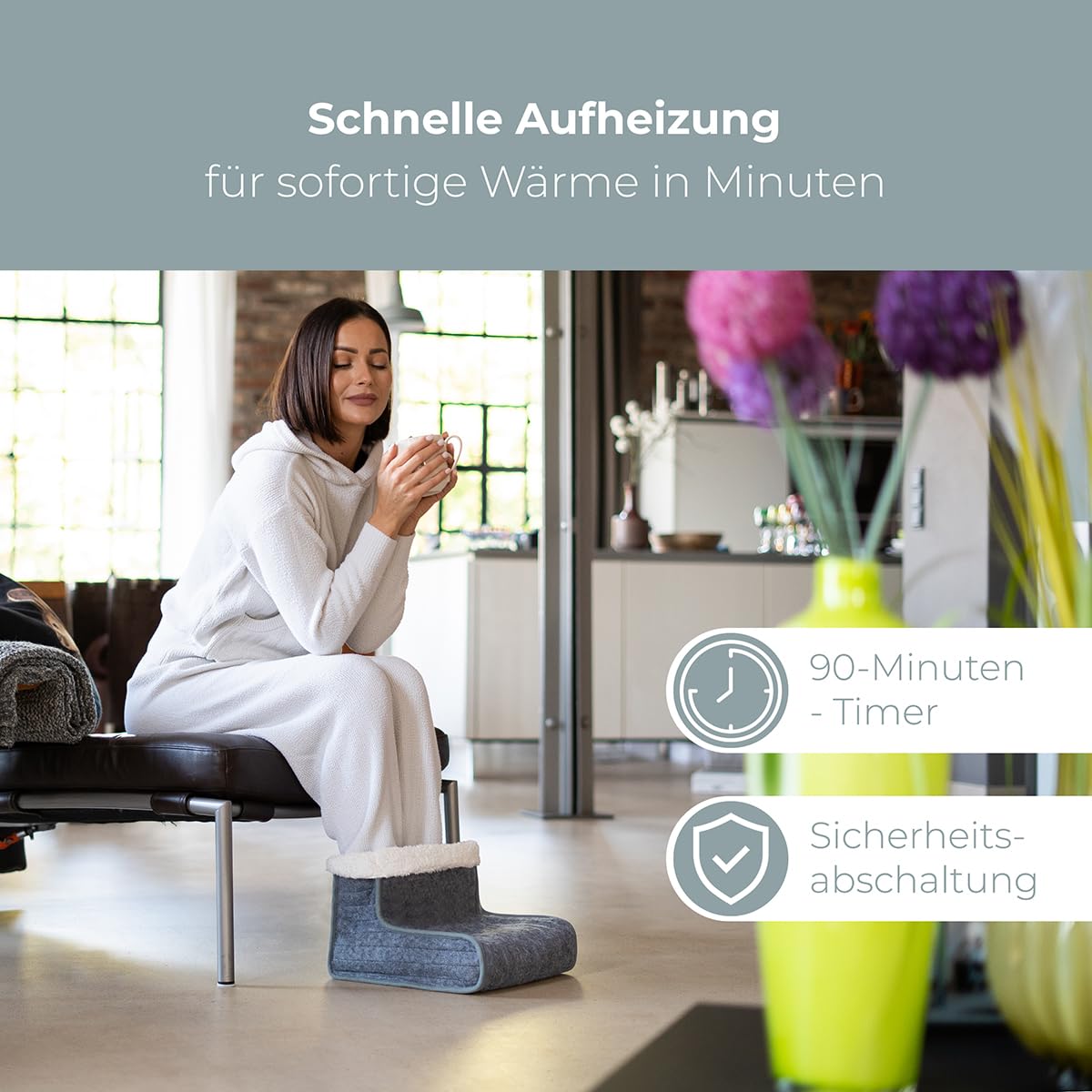 ProfiCare® elektrischer Fußwärmer | Schnellaufheizung | für alle Schuhgrößen geeignet | Fusswärmer mit Abschaltautomatik | elektronischer Fußwärmer mit 3 Temperaturstufen | One-Size | PC-FW 3058