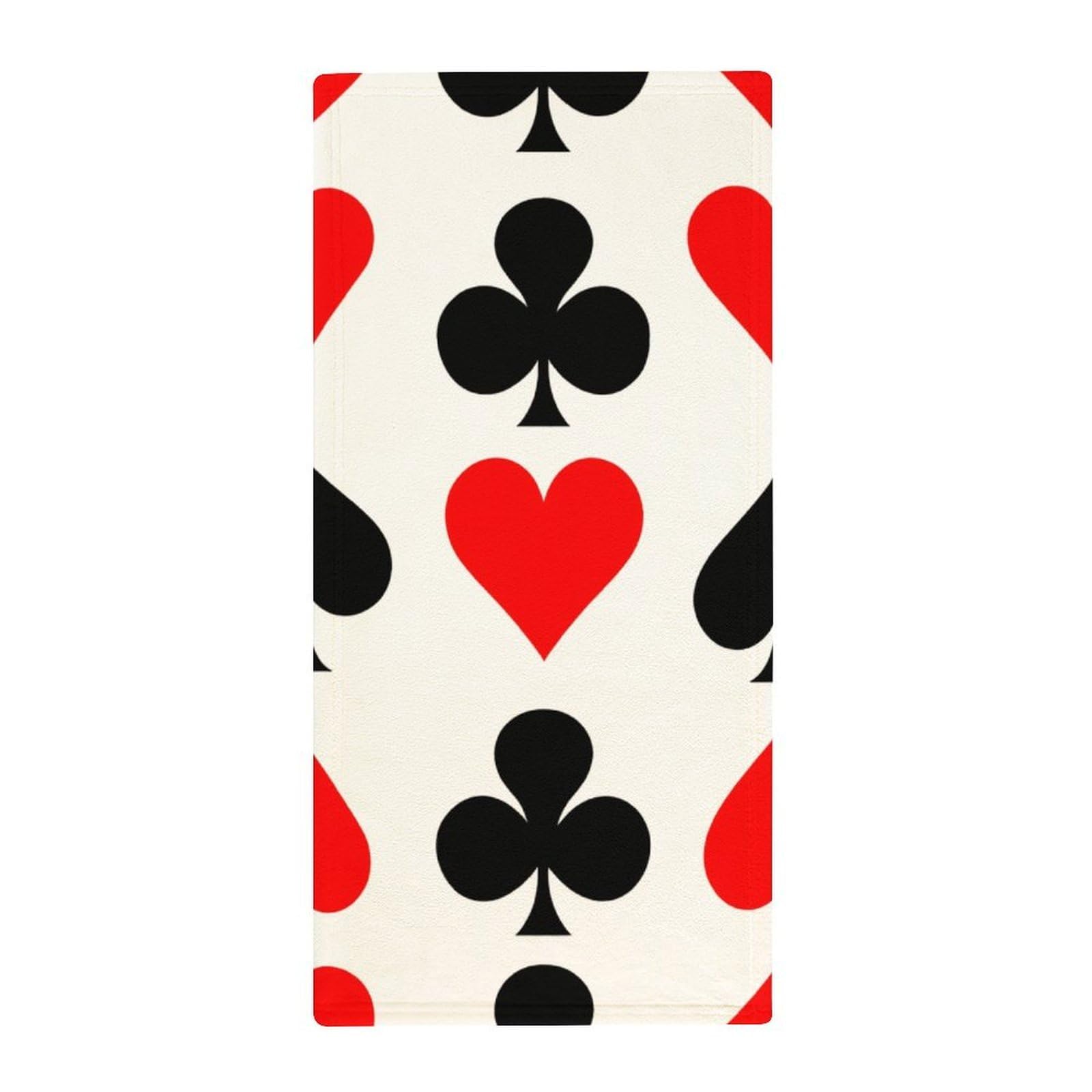 Anceky Compact Travel Bath Towels, Casino Poker Pattern Quick-Dry Absorbent Towels for Gym, Camp & Fitness Enthusiasts