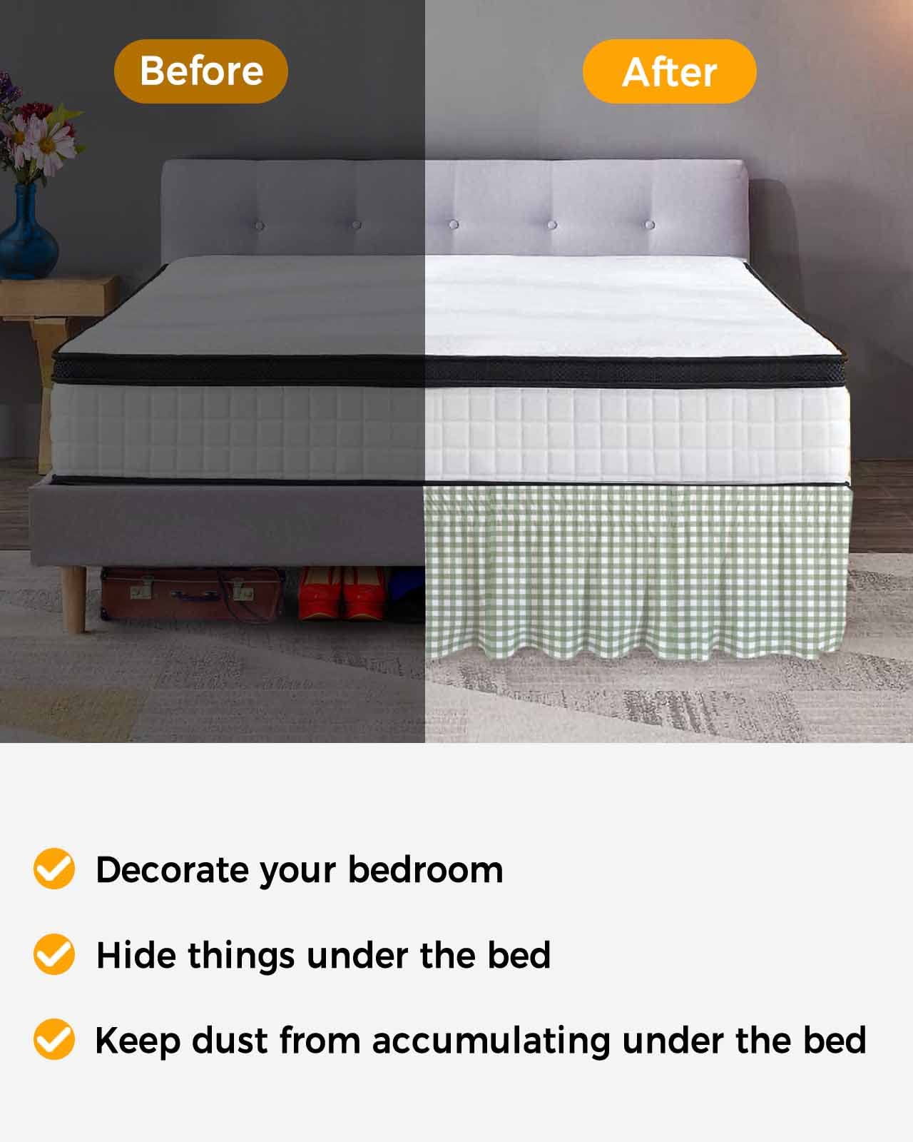 Mantovana Per Letto Matrimoniale Con Angoli Divisi – Nera, 99x190 Cm – Gonna Letto Con Volant E Goccia 35,6 Cm - 2