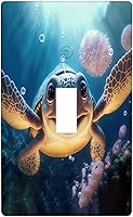 Vista 11 de Baby Turtle - Cubierta decorativa de pared para interruptor de luz de palanca de 1 banda, lindas tortugas subacuáticas, placa frontal eléctrica