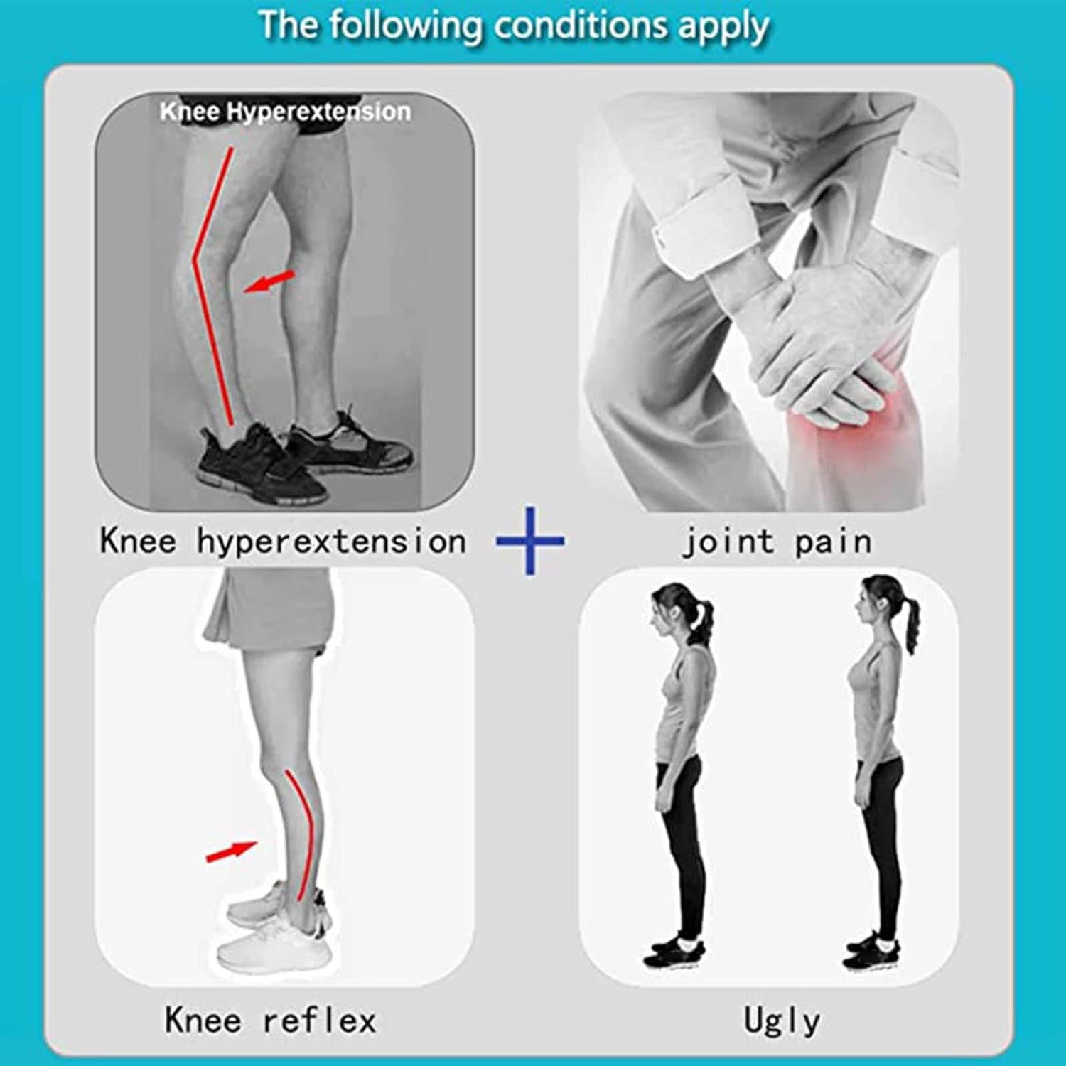 Inmovilizador de Rodilla, Abrazadera de hiperextensión de Rodilla, ortesis de Rodilla Fija Ajustable Acl, Pcl, osteoartritis, recuperación después de la operación (Pierna Derecha L)