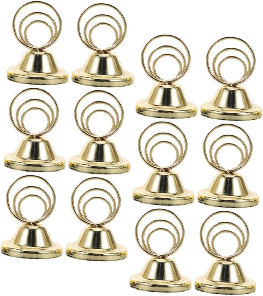 Zerodeko 12Pcs Photo Card Holders for Wedding Table Numbers Events Stylish Desktop Picture Clips Stable Robust Memo Holders for Parties Versatile Display