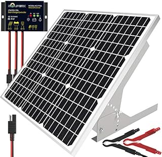 SOLPERK 50W/12V Solar Panel Kit, Solar Battery Trickle Charger Maintainer + Waterproof Controller + Adjustable Mount Bracket for Automotive Motorcycle Boat Marine RV Camping Roof