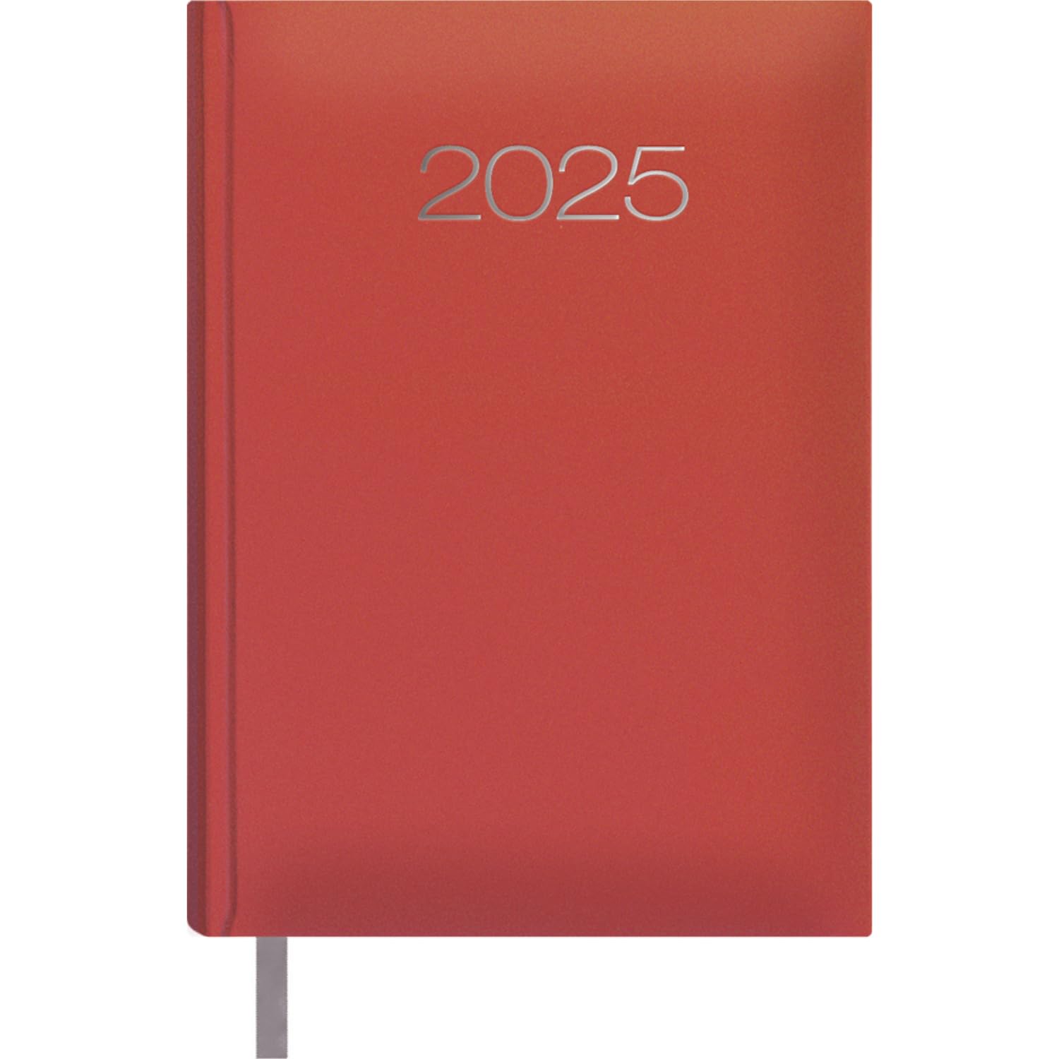 Dohe - 2025 Diary in Portuguese - Day per Page, A5 Size (14x20 cm), 12 Months January to December, Hardcover, Annual Planner, Office Supplies - ESTORIL Red