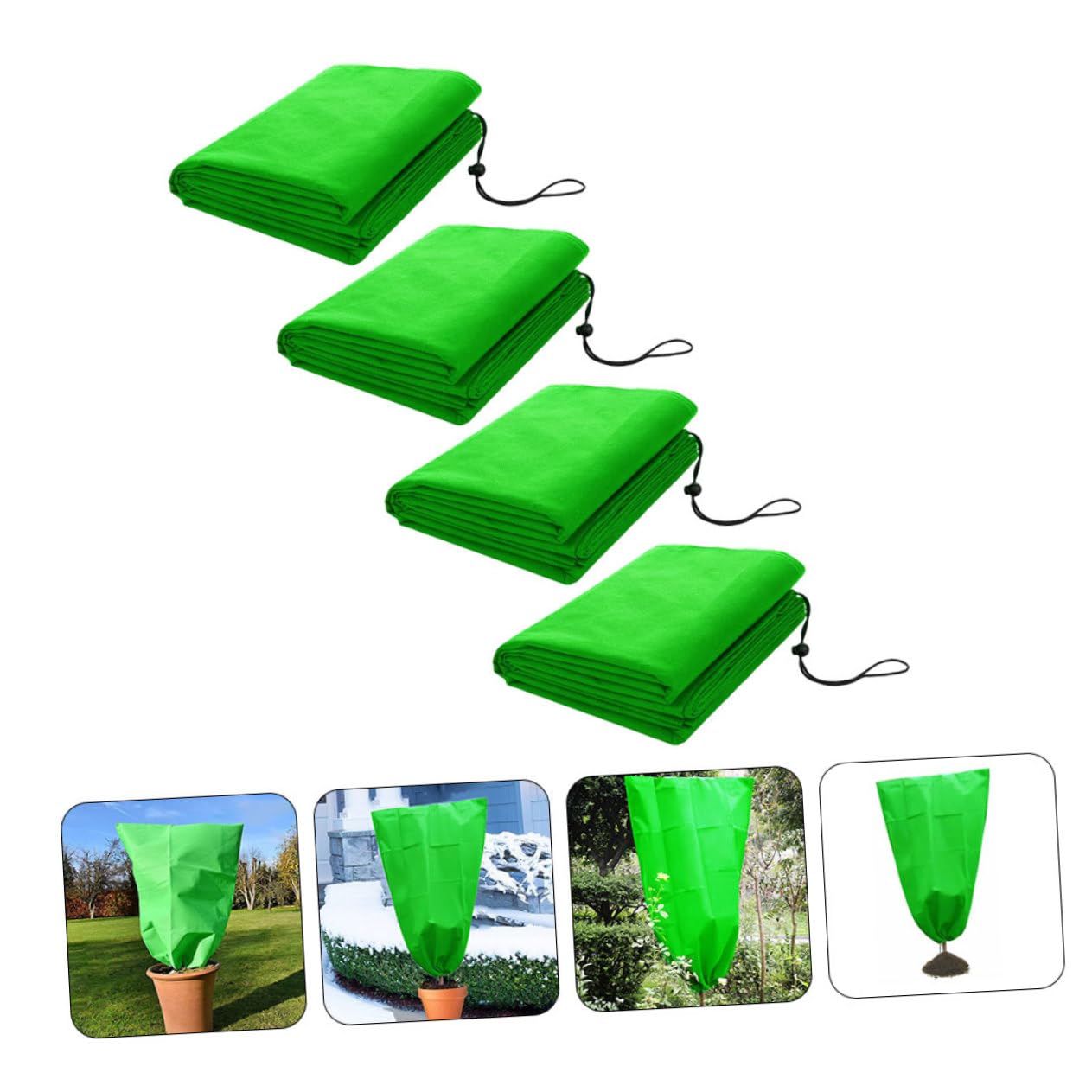 Toyvian 4 Ensembles Couvercle De Protection Contre Le Gel Froid Décoration De Jardin Poids Lourd Cloches De Jardin pour Plantes Patio Protéger Vert Tissu Non Tissé 4 Pièces * 4