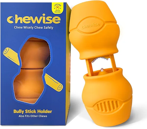 PetClan Chewise Bully Stick Holder, Improved Bully Sticks Holder, Ultimate Secure Heavy Duty, BPA-Free Safety Device to Prevent Choking, Fits Various Bully Sticks and Dog Sizes
