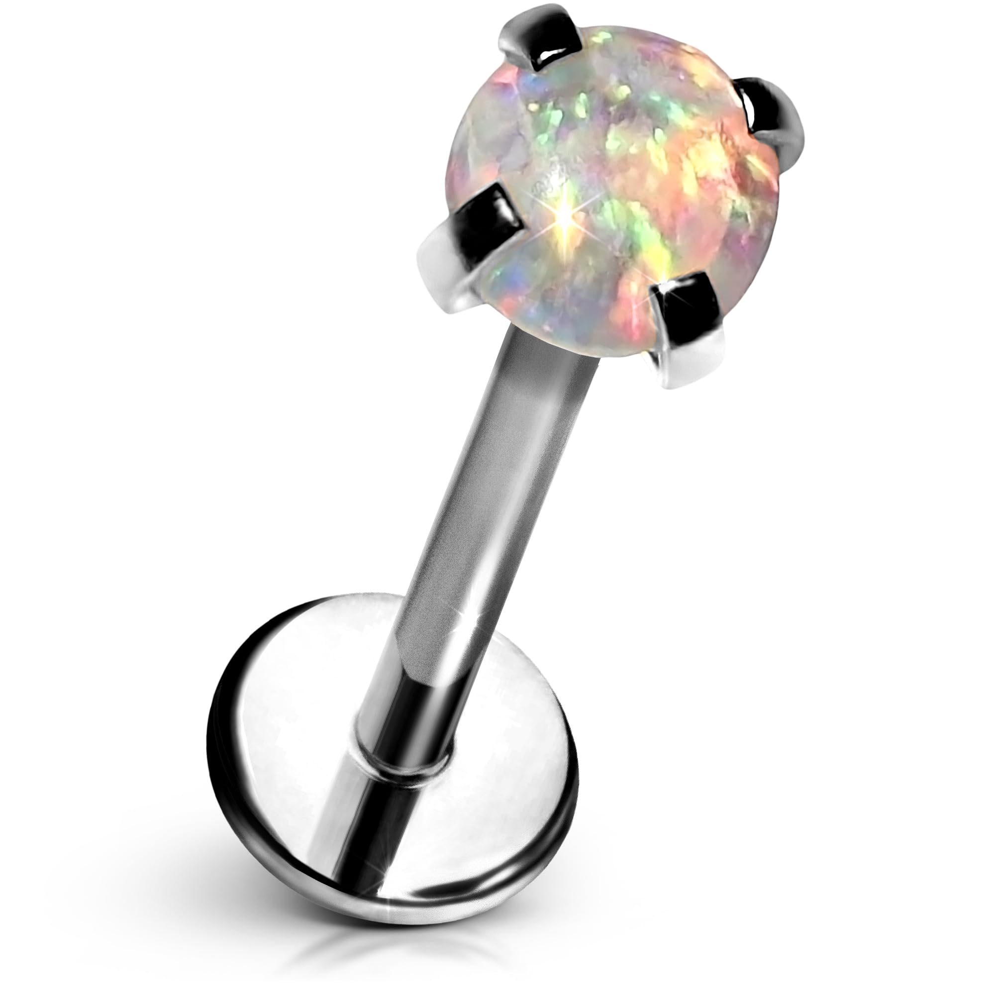 Cords Club 3mm Aurora Color-Shift Flat Back Stud – ASTM-F136 Implant Grade Titanium - Push Pin Design for Sensitive Ears – Available in 18K PVD Gold