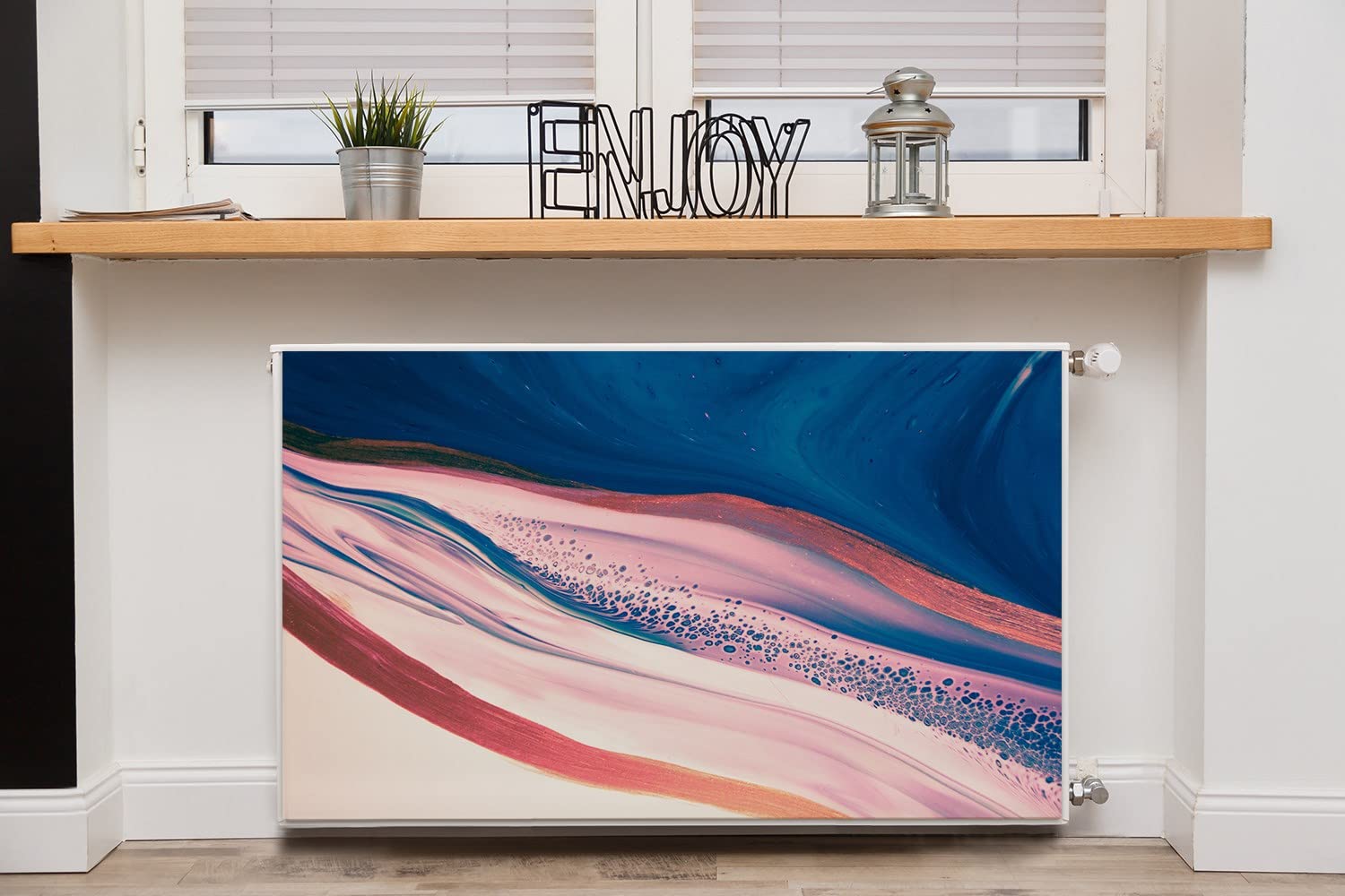 Coloray Radiator magneet zelfklevend 100 x 60 cm, radiatorafdekking - dunne lijnen