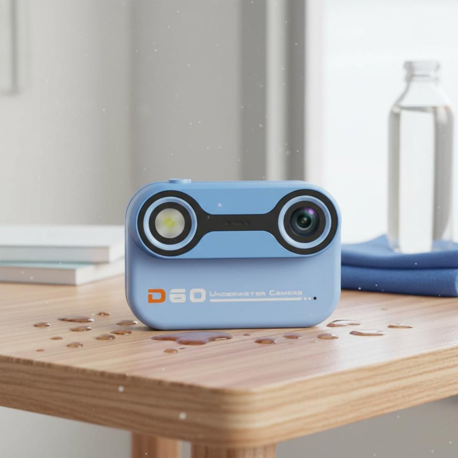 Milageto Appareil Photo Numérique Étanche Enfant Caméra Vidéo Jouet Appareil Compact Mini Appareil Photo Structure Étanche 3 M Solide 26 MP avec Vidéo 2K Écran, Rose