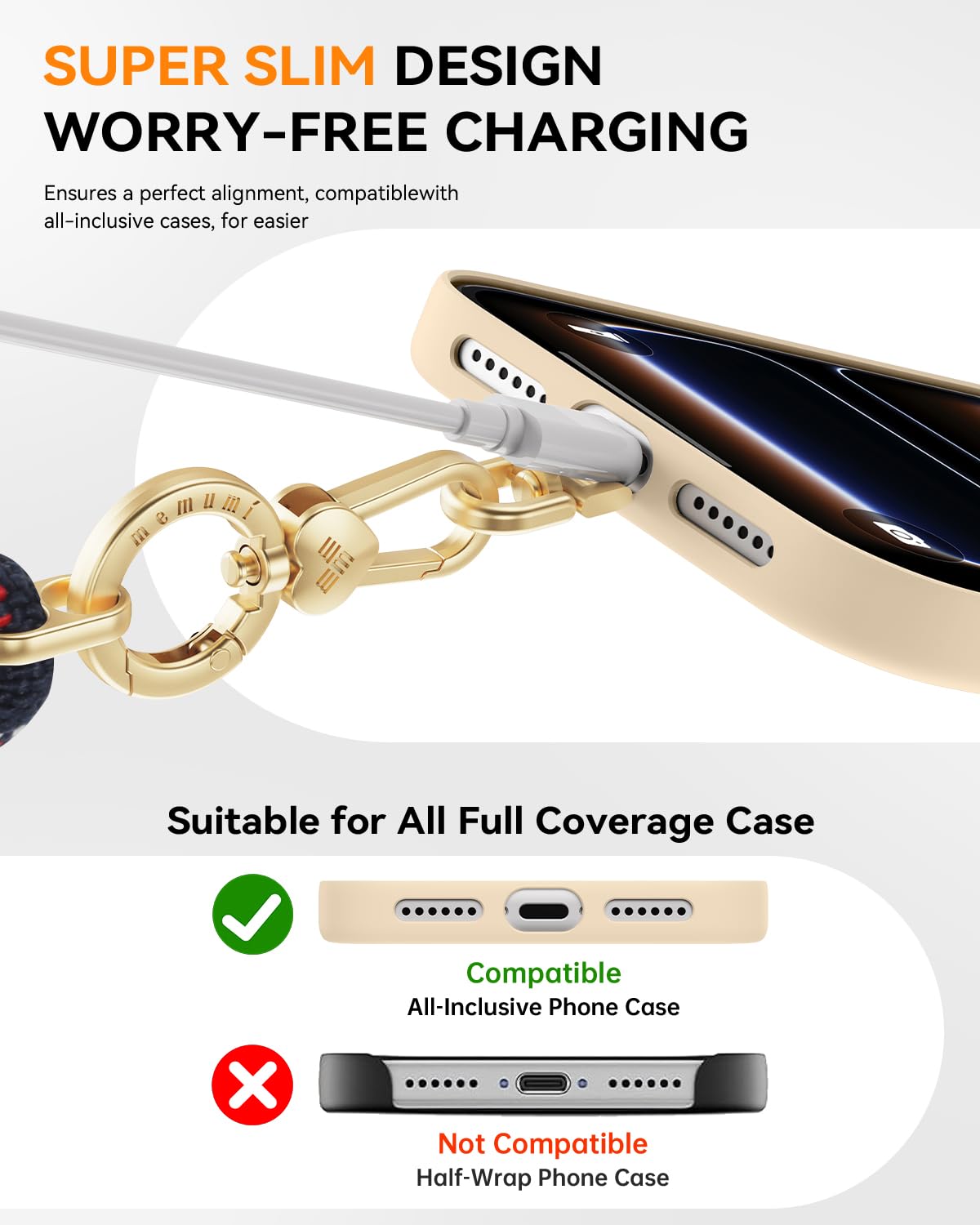 memumi Cordino per Telefono, Cordino per Cellulare Universale, Regolabile Cordino Tracolla, Cellulare Abbinabile a Qualsiasi Custodia, per iPhone Huawei Samsung e Tutti Gli Smartphone