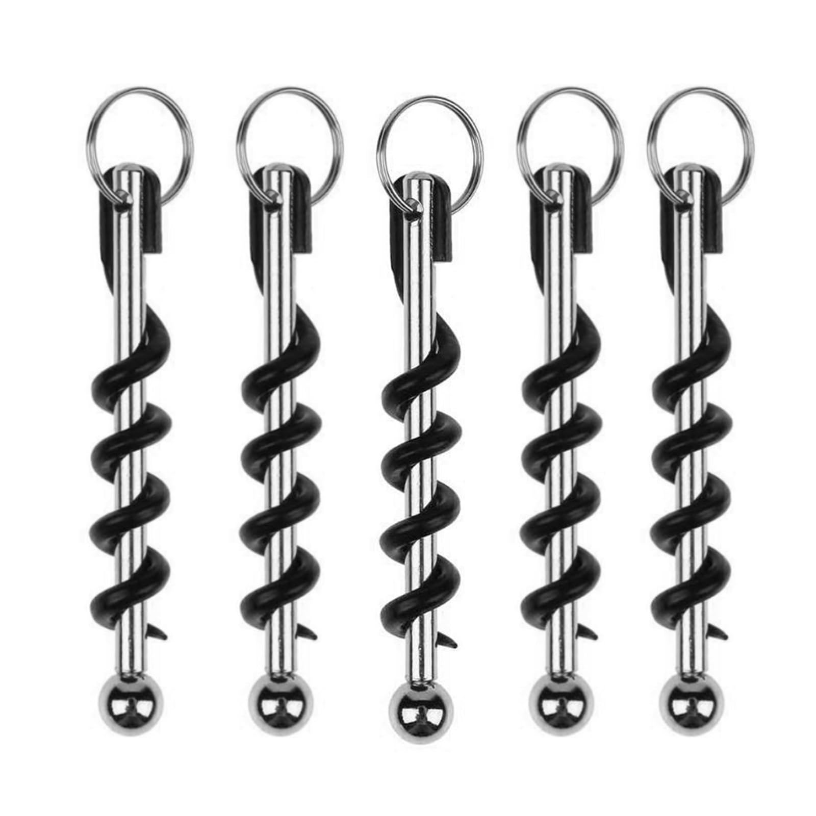 Tire-bouchon avec anneau porte-clés mini ouvre-bouteille vin rouge 5pcs