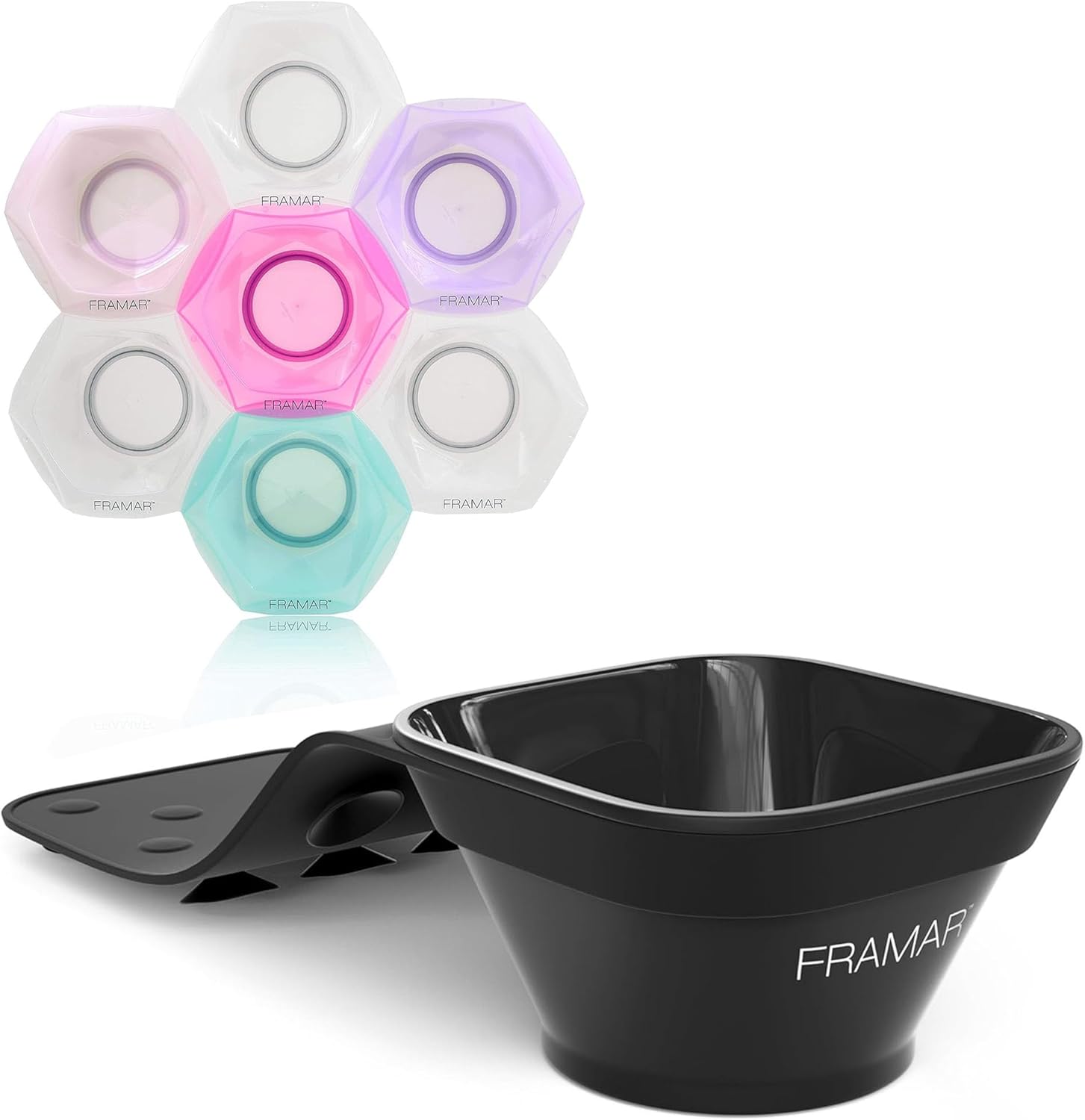 FRAMAR Toning Tub Hair Dye Bowl - Multi-Colored Connect and Color Bowl Set