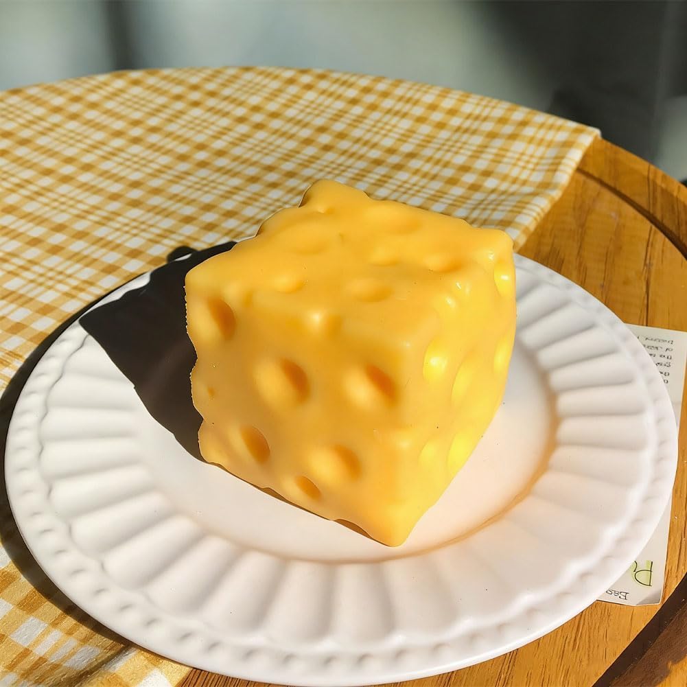 Big Cheese Squishy, Giant Squishy Cheese Block, Jumbo Squeeze Cheeses, Yellow Rebounding SquishyCheesess, Soft Novelty Toy for Adults (5cm) — view 4