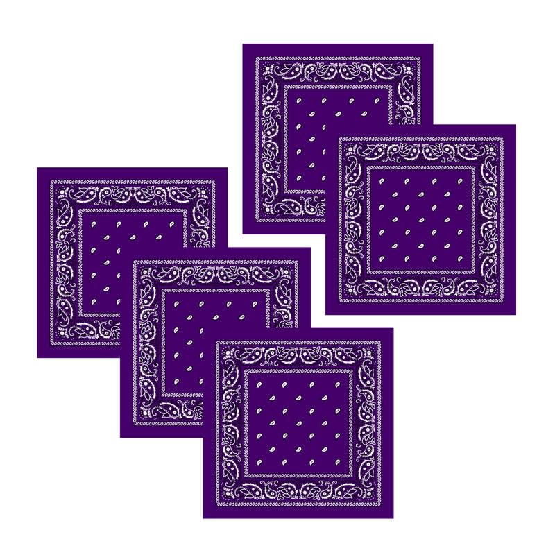 Unisex Cotton Bandana/Head Wrap/Wristband/Face Cover/Handkerchief For Men And Women (50CM X 50CM_Pack of 5)