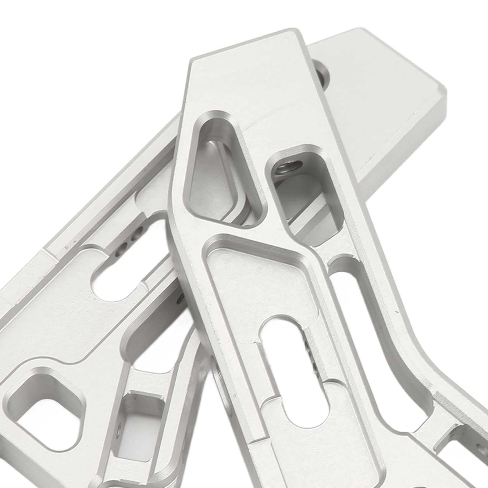 2 Stück RC-Vorderachse mit unteren Schwingen, silberne Aluminiumlegierungs-Aufhängungsarme für Corally Kronos 6S 1/8 Monstertruck, Metall-Ersatz-Arme mit verbesserter Haltbarkeit
