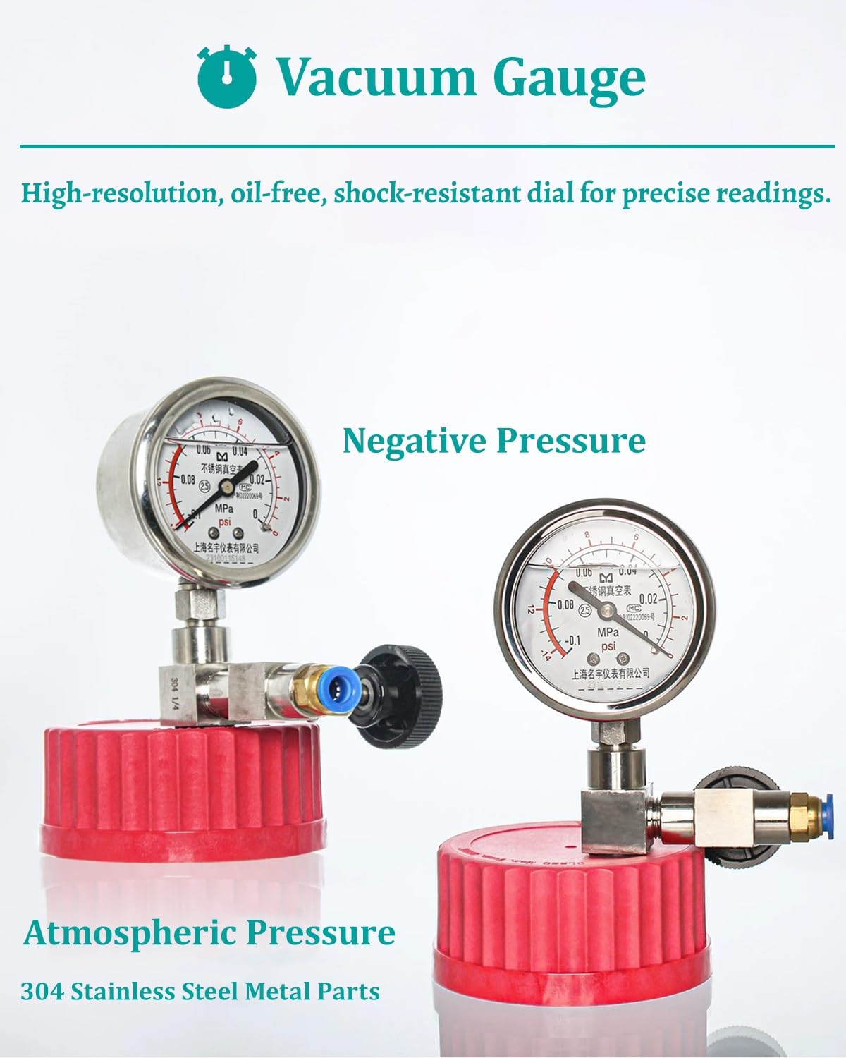 Cámaras de Vacío Mini Recipiente Desgasificador Al Vacío con Manómetro de Presión Negativa, Tanque de Almacenamiento Al Vacío Hermético, Desecador de Laboratorio(0.055 Gallon/250ML)