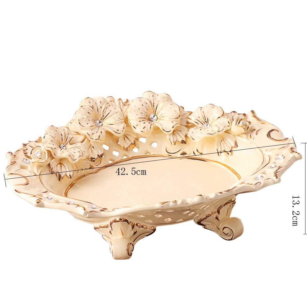 TANGIST Fruit Display European Ceramic Large Fruit Plate Set Modern Dried Fruit Plate Fruit Pot Living Room Tea Table Decoration