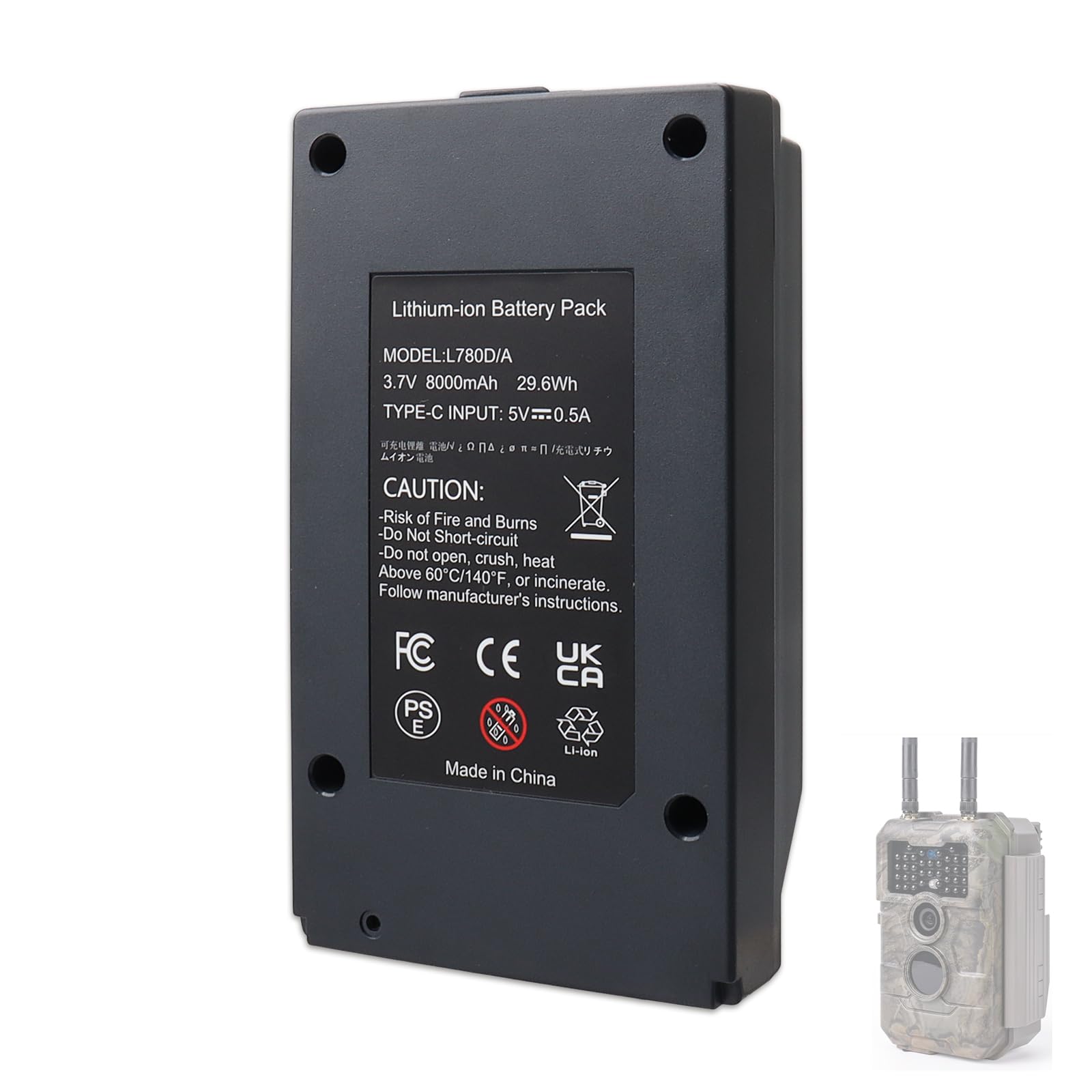 Batterie pour caméra GardePro E8 2.0Pro WiFi Bluetooth 8000 mAh