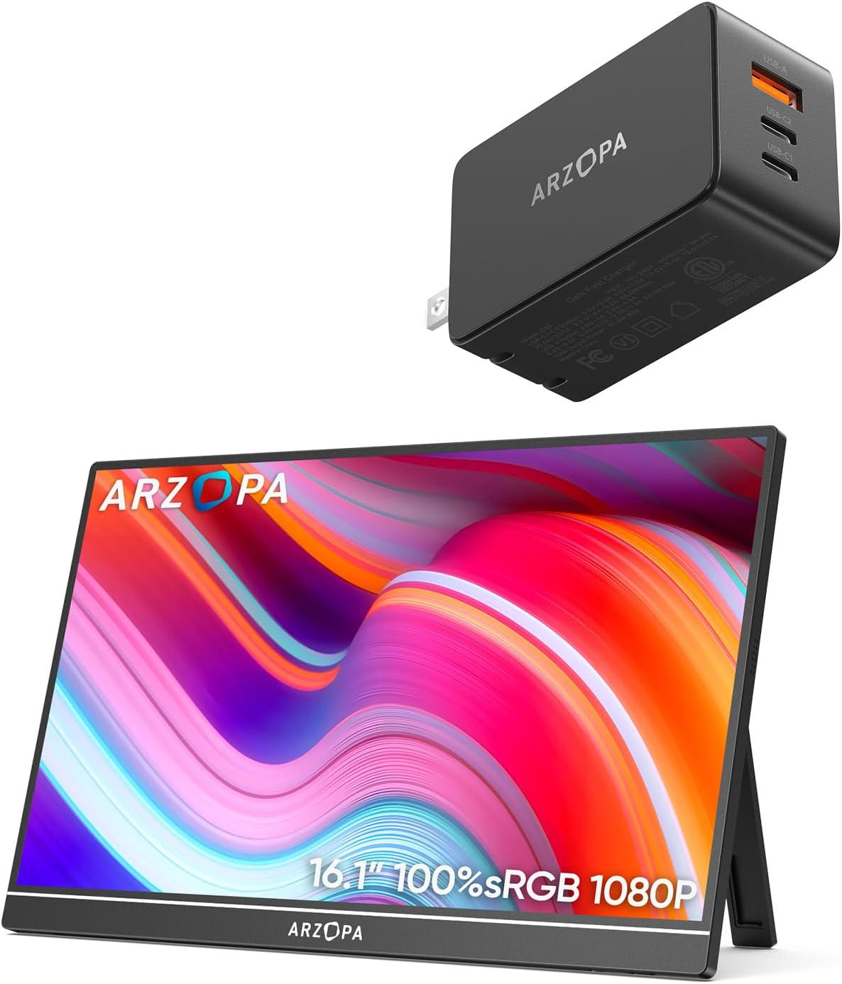 ARZOPA 16.1“ Portable Monitor with Built-in Stand Liberia | Ubuy