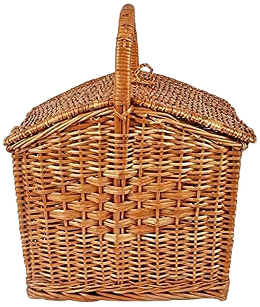 HM SERVICES Bamboo Storage Basket for Picnic and Outdoor Shopping with Handle Natural Brown (B09N7F2NL7) Amazon Price History, Amazon Price Tracker