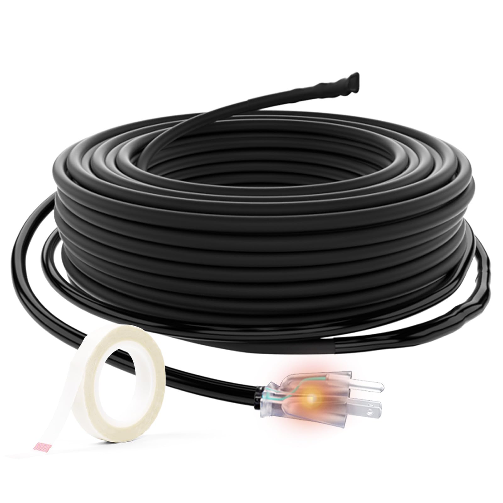 HEATIT JHSF1 Self Regulating Pre-Assembled Heating Cable with Spacer and Clips, Heat Tape for Roof Deicing and Pipe Freeze Protection,120V 5W/ft, 6FT