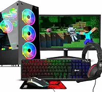 Pc Gamer Ryzen 7 5700 G, Mb A520, 16 Gb Ddr4, Ssd M.2 Nvme 1 Tb, Fonte 600w + Monitor 23" + Kit 4 em 1