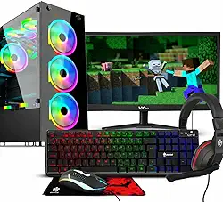 Pc Gamer Ryzen 7 5700 G, Mb A520, 16 Gb Ddr4, Ssd M.2 Nvme 1 Tb, Fonte 600w + Monitor 23" + Kit 4 em 1
