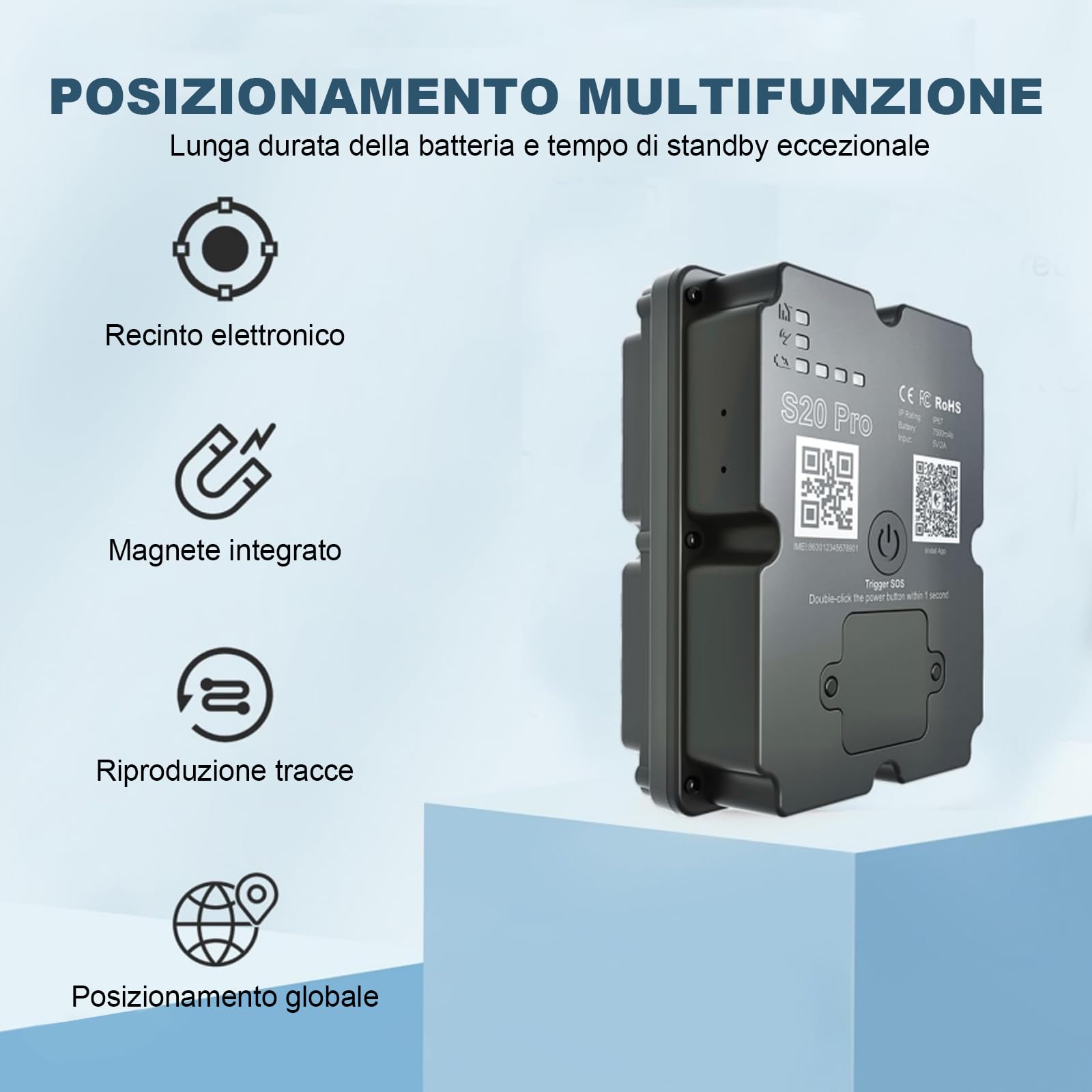 Localizzatore GPS per veicoli, 100% impermeabile, magnetico, 4G LTE, lunga durata della batteria 2–7 mesi, distanza illimitata, abbonamento richiesto, più allarmi, localizzatore nascosto