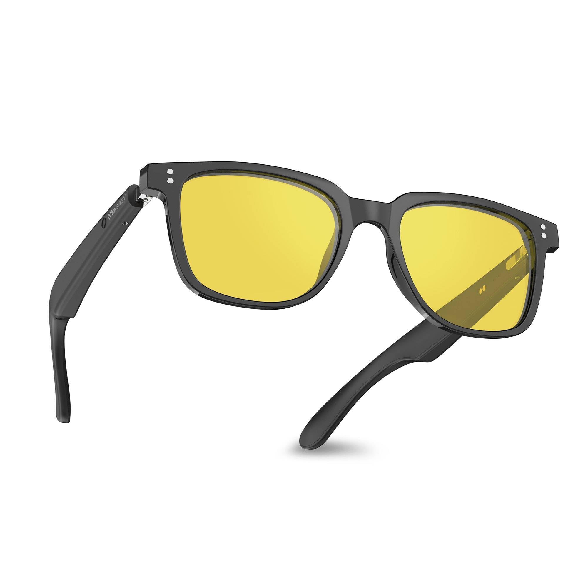 Energy Sistem Day Mode - Gafas Inteligentes Lente Amarilla/Filtro Luz Azul y UV400 / Bluetooth y Audio Open Ear/Sensor Hall Encendido Auto / IPX5 Resistente al Agua / 5h Autonomía