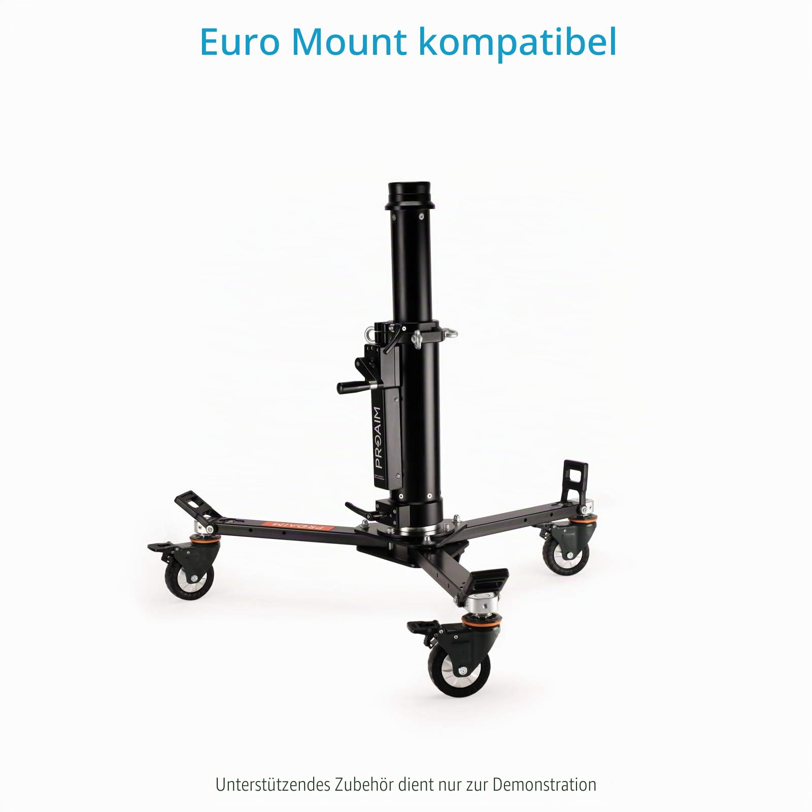 PROAIM Lineo Tragbarer Videokamera-Boden-Dolly - Robuster professioneller Studio-Dolly für Stative mit doppelten Spikes - Unterstützt eine Nutzlast von 500 kg / 1100 lb (P-PRT-D)