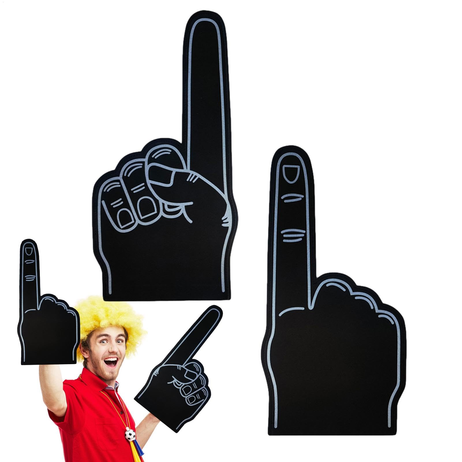 Riesige Schaumstoff-Fingerhandschuhe – 45,7 cm Einzelfinger-Cheerleading-Handschuhe, Sport-Fan, Schaumstoff-Finger | Wir sind die Nummer 1 für Heimwerker, Cheerleading-Requisiten, Fußballspiele