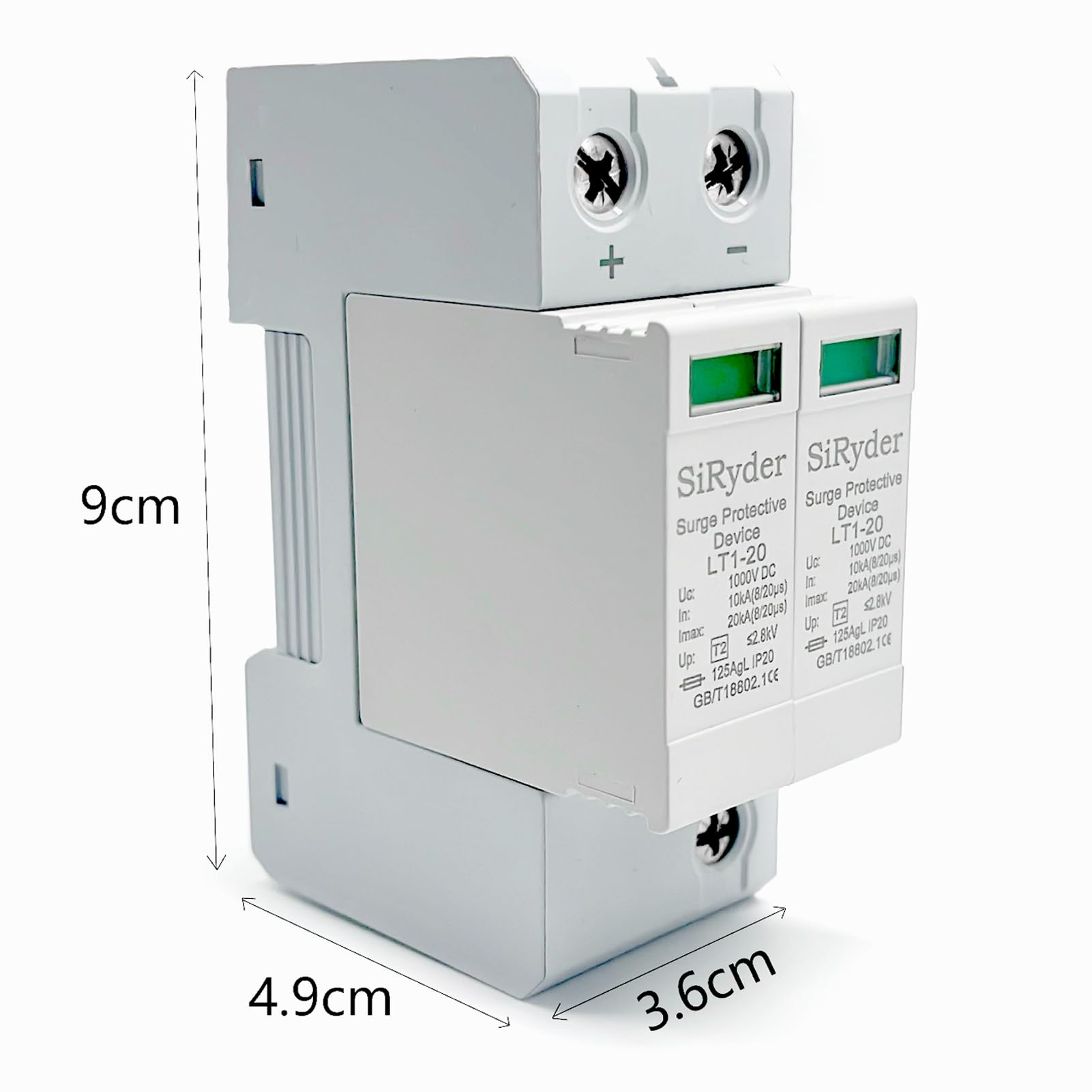 Scaricatore di Sovratensione 220V DC1000V 2P 10KA~20KA Fotovoltaico Protettore di Fulmini Bassa Tensione
