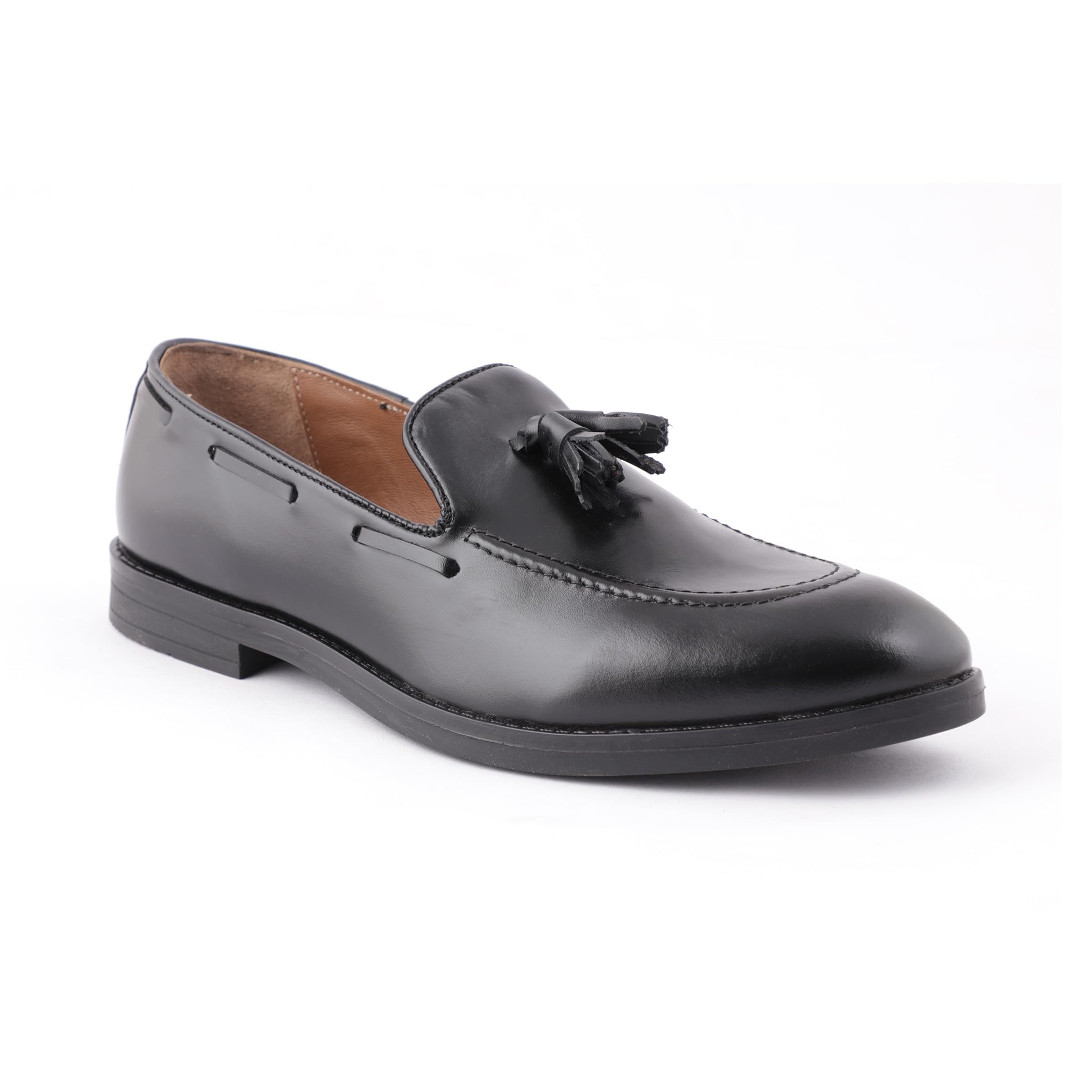 TOA Black Leather Slipon Shoes for Men
